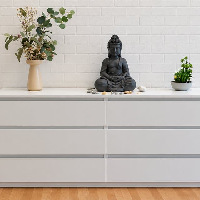 Rincón zen con figura de Buda del centro de masajes en Santiago de Compostela