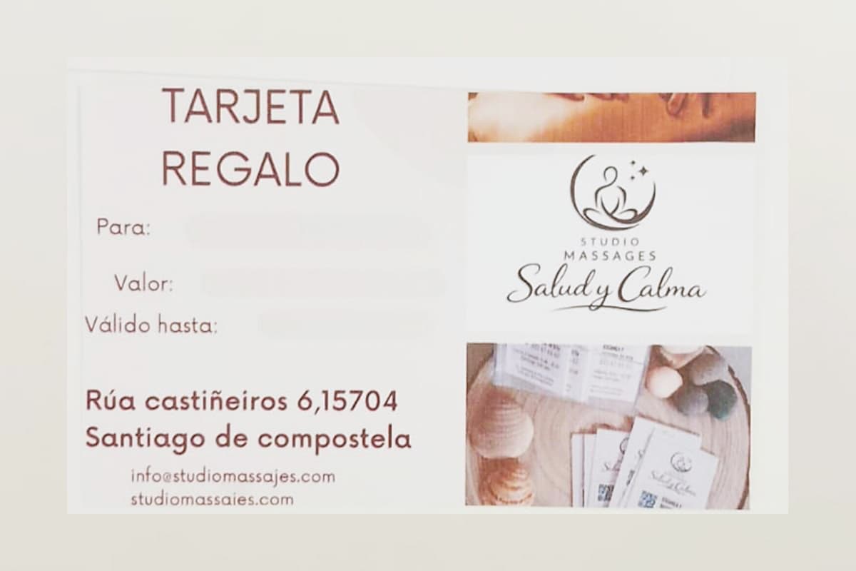 Tarjeta regalo de Studio Massages Salud y Calma en Santiago de Compostela